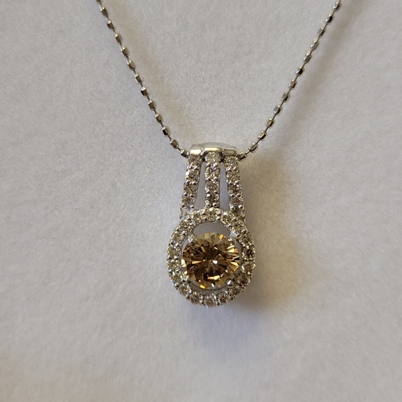 Choco Diamond 0.66c and 0.23c white Natural diamond necklace - Picture 3 of 14